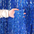 4 Pack 3.3 ft x 6.6 Wavy Sparkle Dark Blue Foil Fringe Backdrop Curtain - Navy Blue Streamer Backdrop Tinsel Curtains for Door Streamers Ocean Birthday Party Decorations Disco Party by KEEUH
