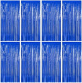 ZATAYE 8 Pack Dark Blue Foil Curtain Streamer Decorations by ZATAYE