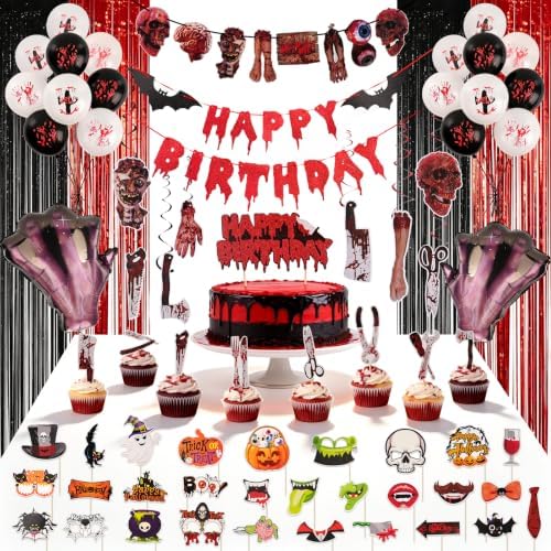 Halloween Horror Birthday Party Decorations, Spooky, Scary, Bloody, Creepy by Ithmahco