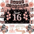 50Pcs Sweet 16 Birthday Party Decorations for Girls,Pre-Assembled Party Set by Unknown