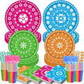 120PCS Mexican Fiesta Plates and Napkins Party Supplies, Cinco De Mayo Party Decorations Tableware Set for Mexico Taco Carnival Colorful Carnival Birthday Pinata Platters Dance Party Serves 20 by Kilyparty