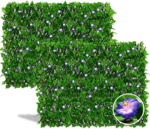 DOEWORKS Expandable Faux Ivy Trellis Fence, Patio Privacy Screen, 2 Pack by DOEWORKS