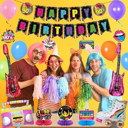 Holkcog 90s Party Decorations, 90’s Theme Birthday Party Decorations Supply - Image 6