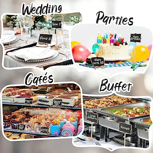 Mini Chalkboard Signs, 30 Pack Framed Small Chalk Board Food Labels with Easel Stand for Party Buffet or Wedding Celebration, Wooden Blackboard as Place Cards for Table Setting or Numbers (30) - Image 6