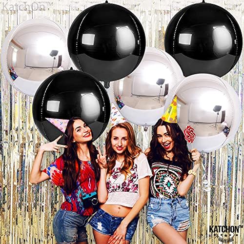 KatchOn Black and Silver Balloons - 22 Inch, Pack of 6, Birthday Decoration - Image 4