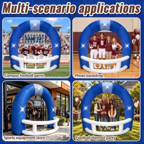 8FT Blue White Inflatable Football Helmet Arch with LED Lights - Image 6