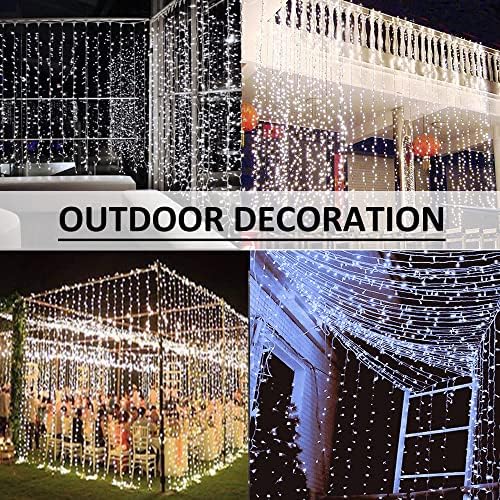 Solhice LED Curtain Lights Outdoor 30ft x10ft Cool White, 720 LED Plug in Hanging Christmas String Lights Indoor, Twinkle Light Backdrop for Outside Backyard Wedding Bedroom Decor (Not Connectable) - Image 5
