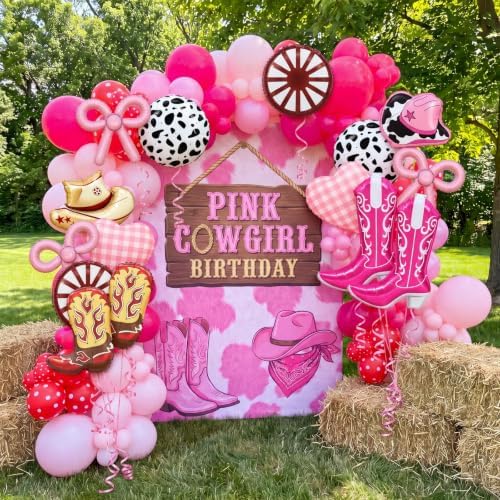 MiniInflat 16 Pcs Pink and Brown Cowgirl Party Balloons Decorations - Image 4