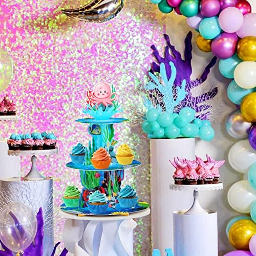 BenLouis 3Tier Under the Sea Cupcake Stand Birthday Party Decorations - Image 5