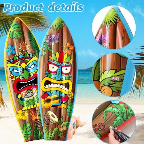JellyArch 4 Pcs Tiki Inflatable Surf Board 36 Inch Tiki Party Decorations - Image 3