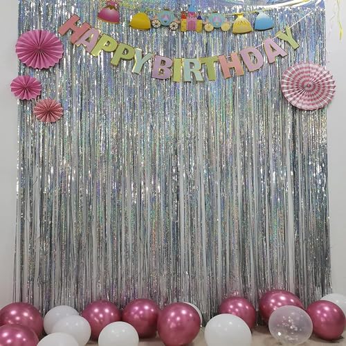 BRAVESHINE Silver Streamers Party Fringe Backdrop Christmas Decorations - Image 3