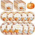 40 Pcs Happy Thanksgiving Paper Plates and Napkins Sets - Disposable Fall Thanksgiving Party Plates Napkins, Maple Leaf Pumpkin Watercolor Tableware for Thanks Giving Party Supplies Table Decorations by Litmitfu