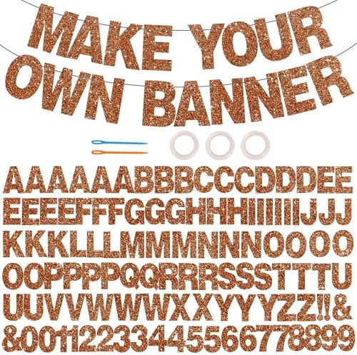 BEISHIDA Glitter Brown 116 PCS A-Z DIY Letter Custom Banner Party Decor by Beishida