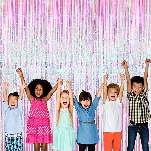 GOER 3.2 ft x 9.8 ft Metallic Tinsel Foil Fringe Curtains Party Photo Backdrop Party Streamers for Birthday,Graduation,New Year Eve Decorations Wedding Decor (1 Pack,Multicolor) - Image 3