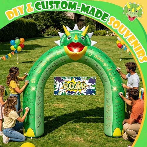 9.5FT Triceratops Inflatable Arch Dinosaur Birthday Party Decor - Image 4