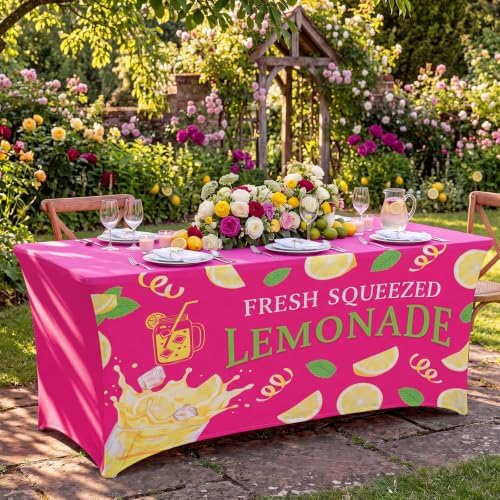 Frienda 2 Pcs Lemonade Stand Supplies 6ft Lemonade Stand Stretch Tablecloth - Image 6