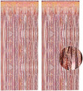 Rose Gold Tinsel Curtain Party Backdrop 2 Packs by GREATRIL