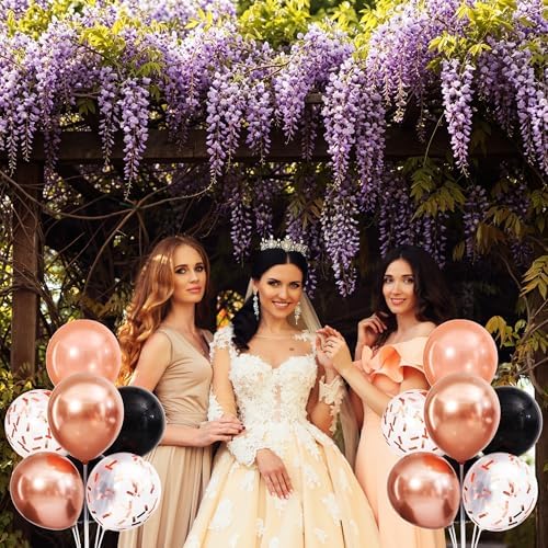 4 Sets Rose Gold and Black Balloons Stand for Table - Image 3