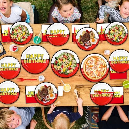 96PCS Cartoon Ball Birthday Plates and Napkins Cartoons Animation Party Supplies Cartoon Animation Disposable Dinnerware Set for Boy Girl Kids Birthday Party Decoration Serve 24 - Image 6