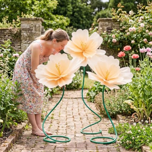 3 Pcs 5ft Giant Artificial Flowers Wedding, Yellow - Image 3