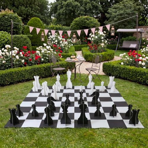 Junkin 13 Pcs Giant Wonderland Chess Set, Wonderland Party Decor by Junkin