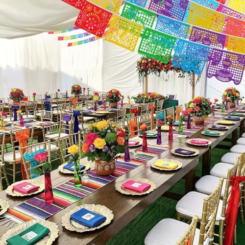 6 Packs 108 Ft Fiesta Party Decorations Mexican Party Banners Papel Picado Banners Cinco De Mayo Decorations Dia De Los Muertos Decor Mexico Halloween Banner Birthday Party Decorations (6pack Banners) (6 Packs Banner) - Image 7