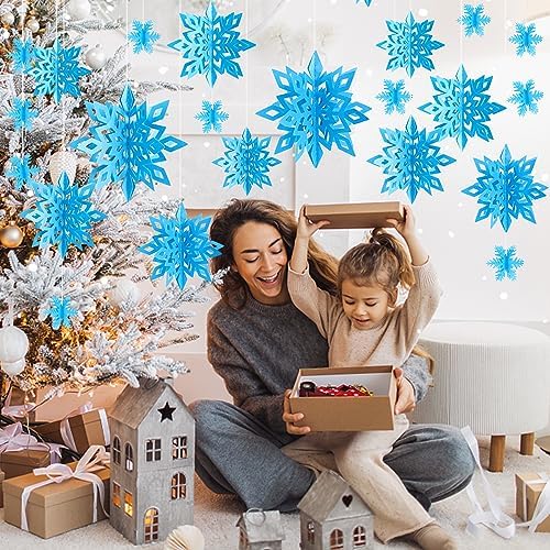 24PCS Hanging Snowflake Decorations Winter Wonderland Party Supplies - Image 6