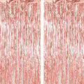 2 Pack Thickened Rose Gold Metallic Foil Fringe Curtains Streamer Rip Resistant Shimmer Tinsel Photo Booth Backdrop for Birthday Wedding Christmas Bachelorette Party Decorations 3.28ft x 6.56ft by Unknown