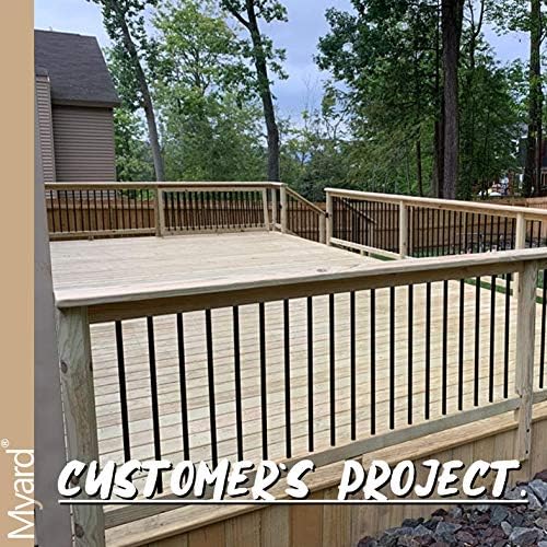 Myard 36'' Classic Hollow Round Iron Heavy-Duty Deck Balusters, Matte Black - Image 6