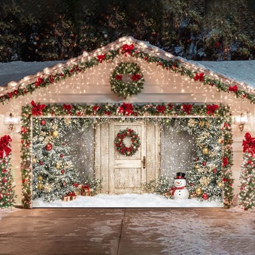 HOMETITUTE Christmas Entryway Garage Door Cover Banner 13x6ft Canvas - Image 3