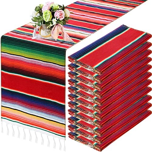 Tegeme 12 Pcs Mexican Table Runners 14 x 84 Inch Cotton,Fresh Style by Tegeme
