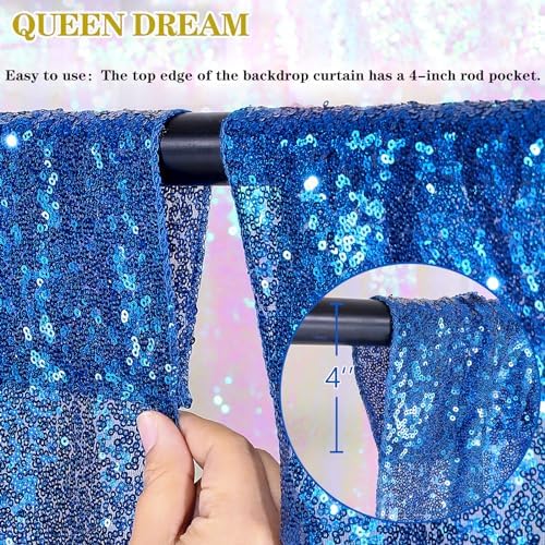 Royal Blue Photo Backdrop Sequin Photography Backdrop Drapes for Baby - Image 4