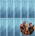 10 Pack Foil Curtain Backdrop Blue Metallic Tinsel Foil Fringe Curtains Photo Booth Props for Birthday Wedding Engagement Baby Shower Bachelorette Christmas Holiday Celebration Party Decorations by KEJ