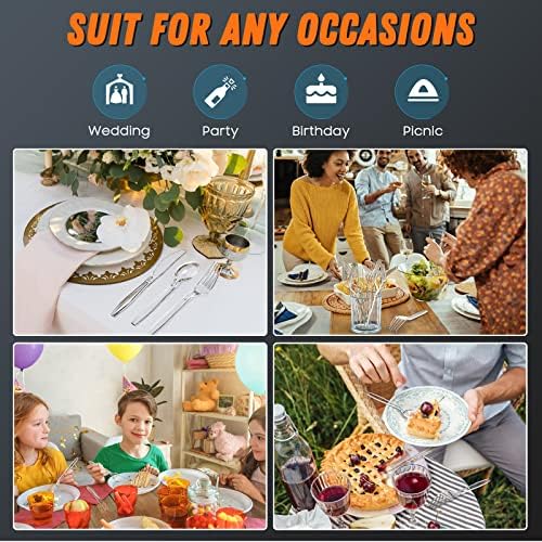Dipoo 7.1" Clear Plastic Forks Heavy Duty, 84 Count - Image 6