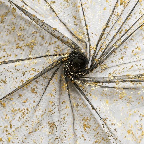 Artoid Mode Black Gold Gauze Table Runner 120 Inch 10FT, Glitter Metallic Foil Sheer Dining Wedding Anniversary Holiday Birthday Table Decor for Home Party - Image 5