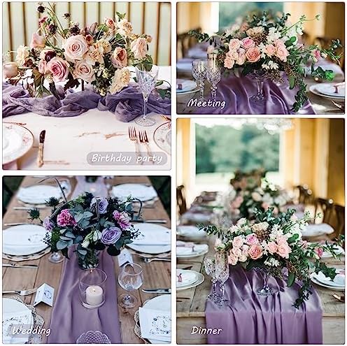 35x120 Inch Grape Cheesecloth Table Runner Wedding Birthday Party Decor - Image 6
