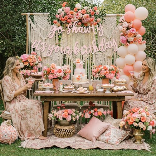 BEISHIDA Light Pink Pre-Strung Go Shawty It's Your Birthday Banner Decor - Image 5