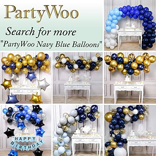 PartyWoo Navy Blue Balloons 50pcs Dark Blue Latex Helium Balloons 12 Inch (Pack of 2) - Image 4