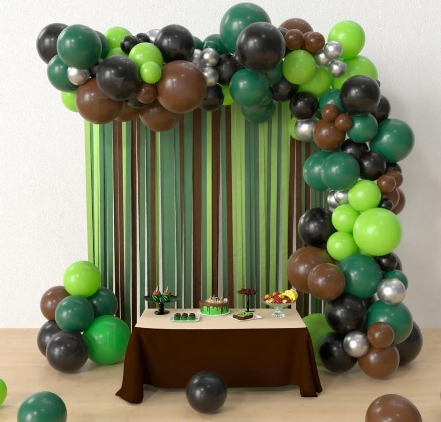 Green Brown Black Balloons, 50 Pcs for Camping Birthday Party Decorations - Image 6