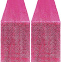 2 Packs 12 x 72 inches Sequin Table Runner, Hot Pink Glitter Table Runner for Birthday Party Supplies Wedding Engagement Baby Shower Holiday Celebration Event Decorations by Yblut