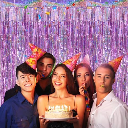 3 Pack Fringe Curtains Party Decorations,Tinsel Backdrop Curtains for Parties,Photo Booth Wedding Graduations Birthday Christmas Event Party Supplies (Pink) - Image 5