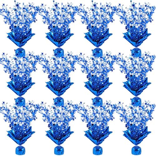12 Pack Metallic Foil Spray Centerpiece Star Table Decoration Burst Table Centerpieces for Birthday Weddings Anniversaries Christmas New Year Holiday Party Supplies Decor (Blue) by Unknown