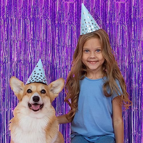 10 Pack Purple Backdrop Curtain 3.2ft x 8.2ft Metallic Tinsel Foil Fringe Curtains Photo Booth Background for Birthday Party Decoration Baby Shower Engagement Wedding Christmas Decoration (Purple) - Image 6