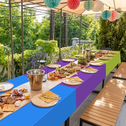 12 Pack Monster Plastic Tablecloth for Rectangle Tables, Blue Green Purple Disposable Table Cover, Rectangle Table Cloth for Birthday Monster University Party Supplies Decorations, 54 x 108 Inch - Image 7