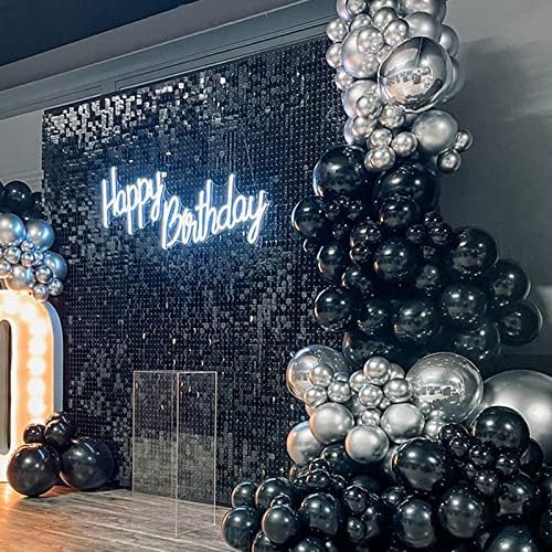 Voircoloria 105pcs Black Party Latex Balloons, 12inch - Image 4