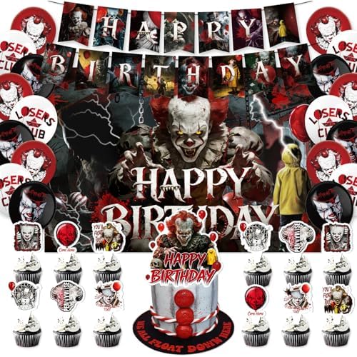 42Pack clowns Birthday Party Supplies Pack Includes，Banner，Cake Topper，Blackdrop,Balloons for Circus party supplies (Green03) by ShrooFit