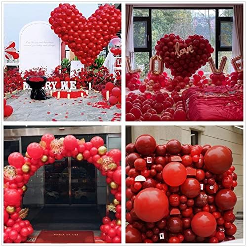 412pcs Red Balloons 18 12 10 5 Inch Red Balloon Garland Arch Kit Different Sizes Matte Latex Balloons for Baby Shower Birthday Wedding Party Decorations - Image 6