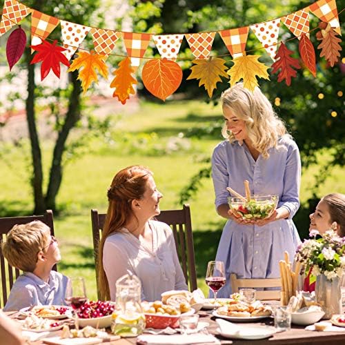 Supla 40 Pack Fall Party Decorations Set – Includes Autumn Hanging Paper Fans Pom Poms Fall Maple Leaves Party Swirls Streamers Fall Banner Backdrop Garland String for Thanksgiving Wedding Birthday - Image 5