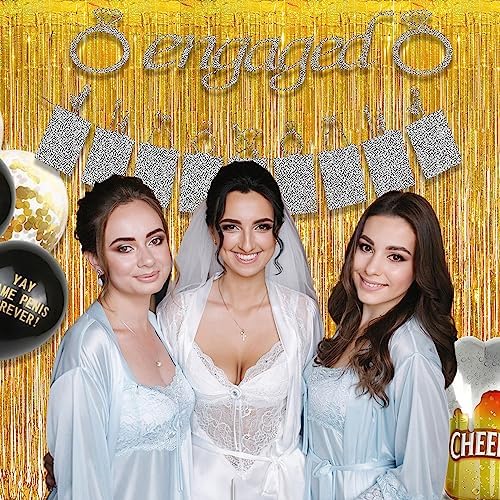 Gold Fringe Curtain Tinsel Backdrop Pack of 2 - Image 4