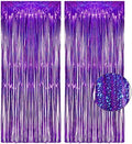 Purple Tinsel Curtain Party Backdrop - 3.2ft x 8.2ft - Pack of 2 by GREATRIL